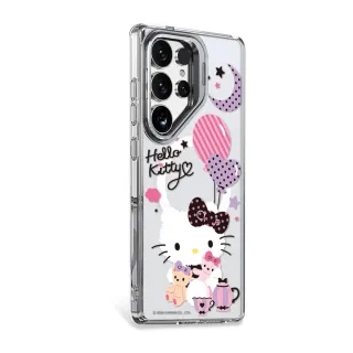 【apbs】三麗鷗 Samsung S25/S24系列 防震雙料隱形立架磁吸手機殼(凱蒂夜未眠)