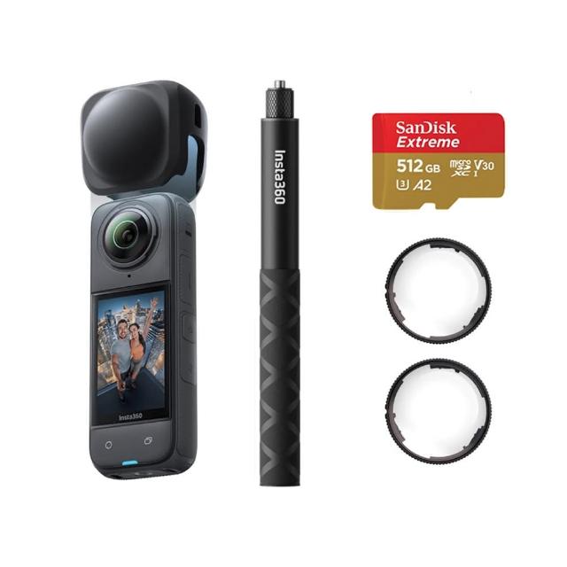 【Insta360】X5 8K全景運動相機 標準版 標準保護鏡+鏡頭套+自拍棒套組(原廠公司貨)