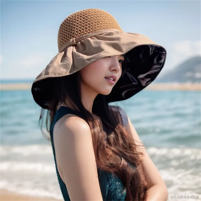 【LEESA】多功能防曬帽\帽子\圓頂帽\草編帽\大簷帽\漁夫帽\防曬帽\遮陽帽\彎簷帽\折疊防曬帽\防