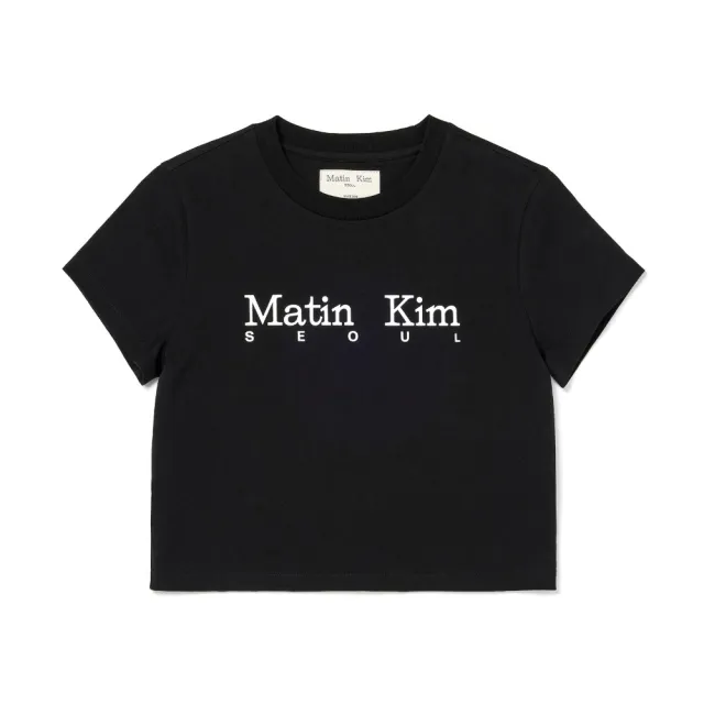 【MATIN KIM】官方旗艦 首爾LOGO短版T恤 女款 女上衣(黑色)