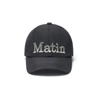 【MATIN KIM】官方旗艦 漸層刺繡LOGO尼龍棒球帽(黑色)
