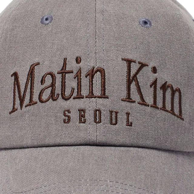 【MATIN KIM】官方旗艦 復古首爾LOGO棒球帽 刺繡 運動帽 中性(灰色)