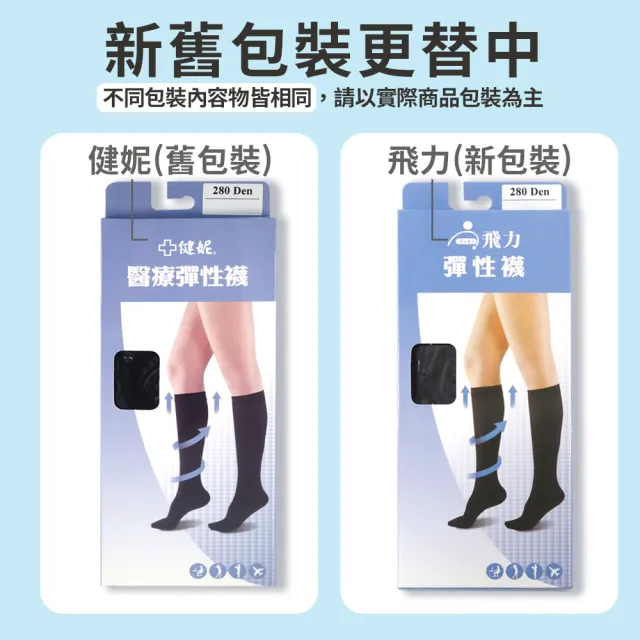 【健妮】醫療彈性襪 醫療彈性襪 半統襪 280丹尼(2盒組)