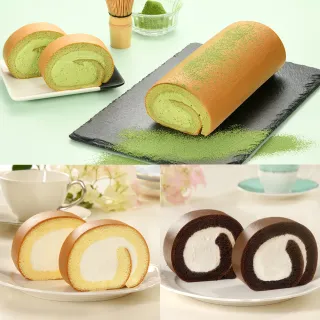 【亞尼克果子工房】生乳捲蛋糕2件組 宇治抹茶18cm/條*1+經典口味12cm/條*1