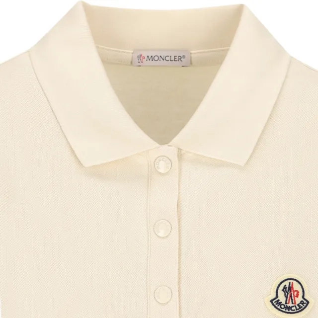 【MONCLER】女款 品牌LOGO 短袖POLO衫-米白色(XS號、S號、M號、L號)
