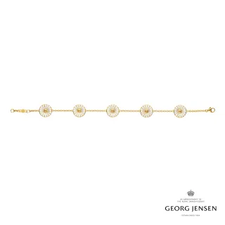 【Georg Jensen 官方旗艦店】DAISY 手鍊 - momo獨家款(18K黃金電鍍純銀 白瓷琺瑯)