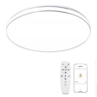 【聚美照明】吸頂燈 三色無極調光 無線遙控調光110v超薄簡約臥室燈(5-7坪 50CM 5500lm智能高亮護眼款)