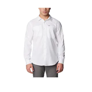 【Columbia 哥倫比亞】男款-防曬UPF50快排長袖襯衫-白色(UAE16830WT/JS)