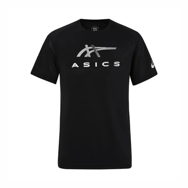 【asics 亞瑟士】男 T恤 運動上衣 休閒短袖 黑銀 亞版(2031E781-001)