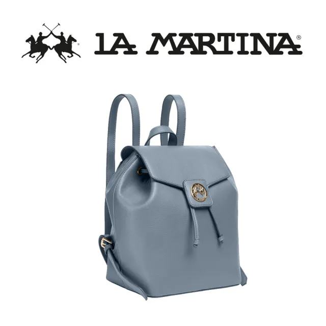 【LA MARTINA】雙11 義大利原裝進口 頂級皮革後背包 1862P(淡藍色)