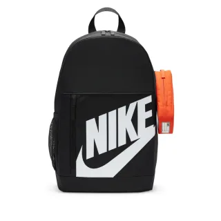 【NIKE 耐吉】後背包 中大童 男 女 Y NK ELMNTL BKPK SHOEBOX 雙肩包 運動包 黑色 橘色(HJ4186070)