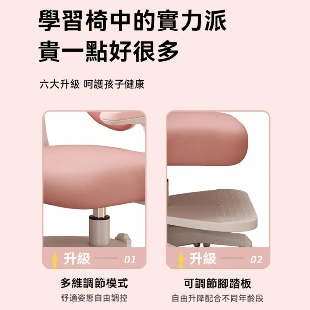 【小不記】兒童椅 帶腳踏 升級重力鎖學習椅(成長椅 兒童電腦椅 人體工學椅 升降椅 護脊椅 椅子)