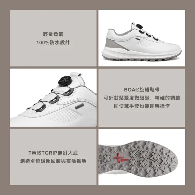 【GEOX】男鞋 休閒鞋 白 AMPHIBIOX +GRIP 零衝擊避震防水抗滑運動鞋 高爾夫鞋