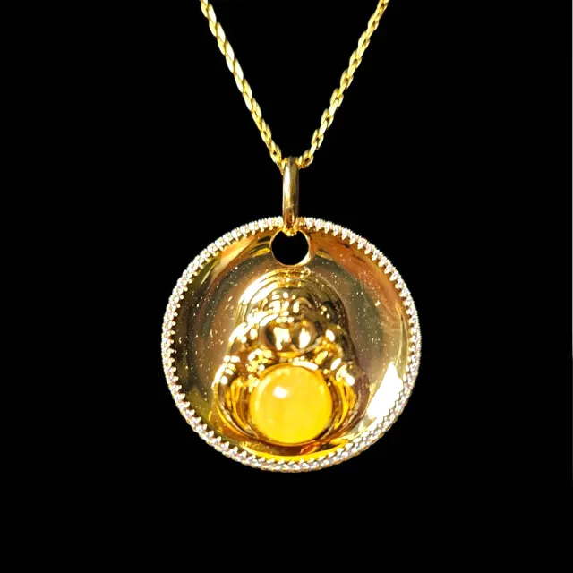 彌勒佛7mm蜜蠟項鍊