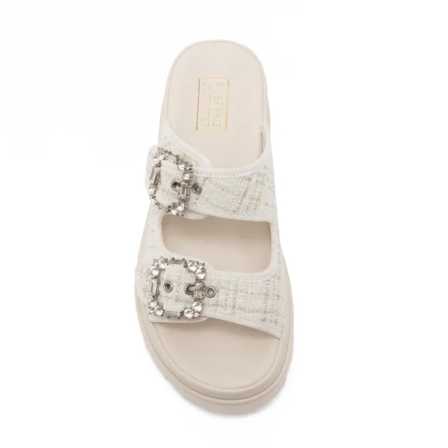 【Pineapple Outfitter】小香風寬帶厚底拖鞋 RIEL(白色)