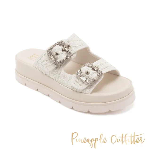 【Pineapple Outfitter】小香風寬帶厚底拖鞋 RIEL(白色)
