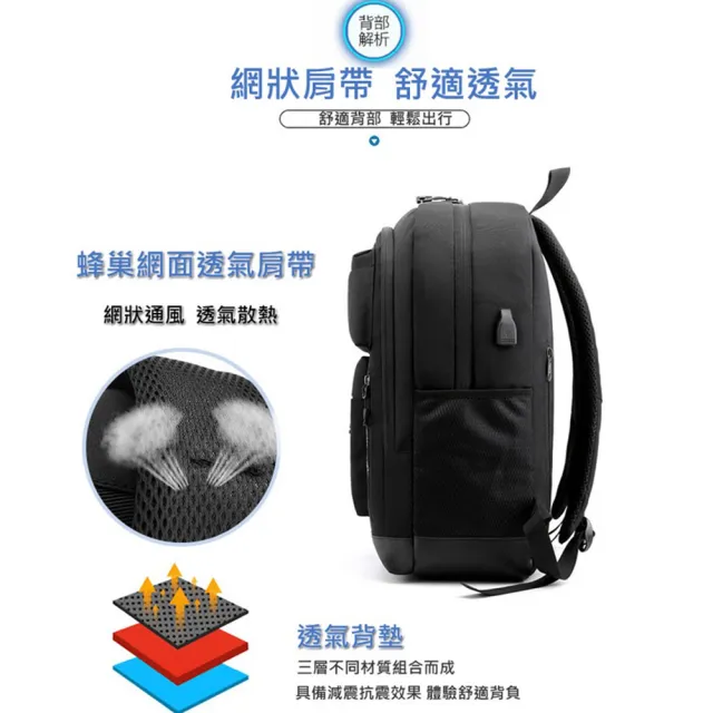【NOOYA 野谷】雙11 休閒電腦後背包(電腦後背包 男後背包 筆電後背包 電腦背包 商務後背包 後背
