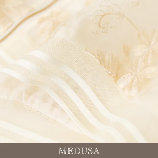 【MEDUSA 曼度莎】現貨-浪漫刺繡歐根紗透膚夾克（M-XL）｜女造型外套 透膚外套(601-20007)