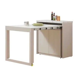 【麗得傢居】蘿拉伸縮功能桌餐櫃下座 收納櫃 電器櫃(台灣製造 專人配送免組裝)