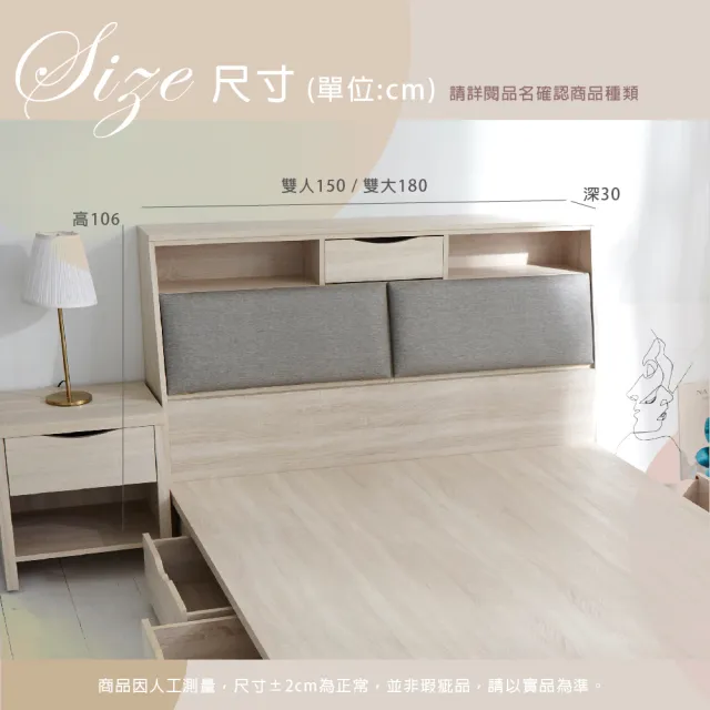 【藤原傢俬】愛麗絲單抽貓抓皮收納床頭箱雙人5尺(不含床架)