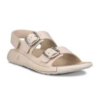 【ecco】ECCO COZMO W 科摩可經典調式皮革涼鞋 女鞋(石灰色 20690302378)