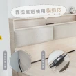 【藤原傢俬】白梧桐雙USB貓抓皮收納空間床組-單抽5尺雙人(雙USB貓抓床頭+收納空間床底+單抽屜)
