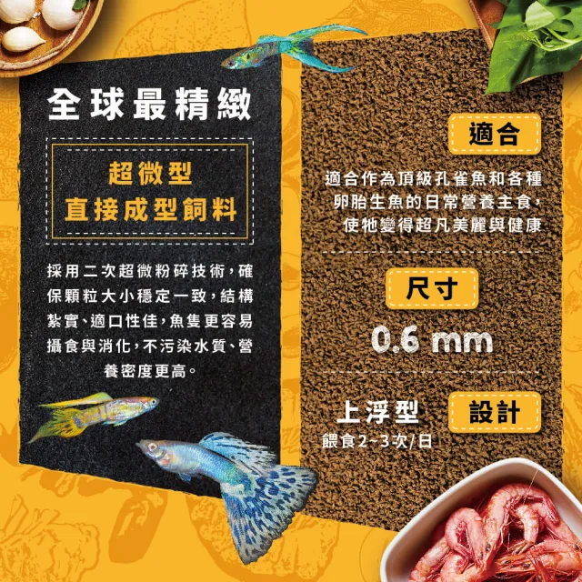 【Ultra Fresh 鮮蝦食譜】APEX孔雀魚-全營養天然成長配方1150ml(孔雀魚飼料 劍蝦 昆蟲 益生菌  魚飼料)