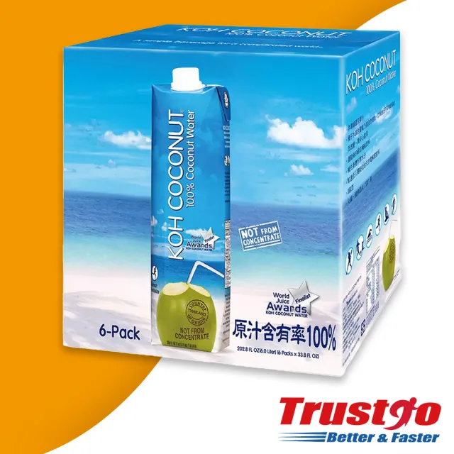 【美式賣場】KOH COCONUT酷椰嶼100%純椰子汁(1000mlx6入)