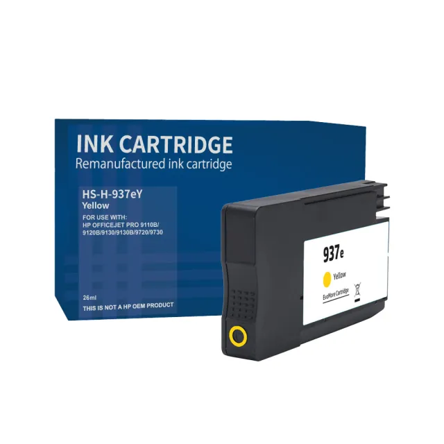 【Ninestar】HP 937e 黃色 高印量副廠墨水匣 適用 9110 9120 9130 9720 9730(4S6W8NA)