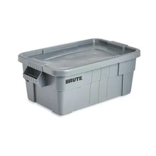 【Rubbermaid】BRUTE帶蓋搬運箱53L 灰色(FG9S3000GRAY)