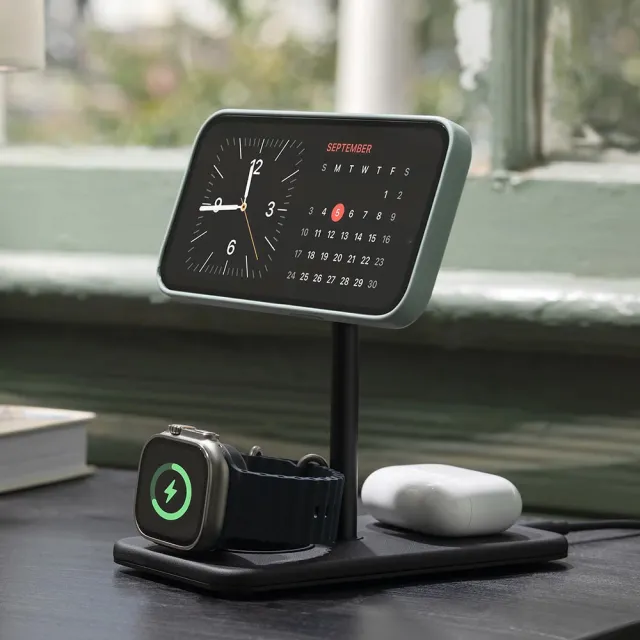 【Twelve South】HiRise 3 Deluxe MagSafe 三合一無線充電立架 - 黑色(TS-2303)