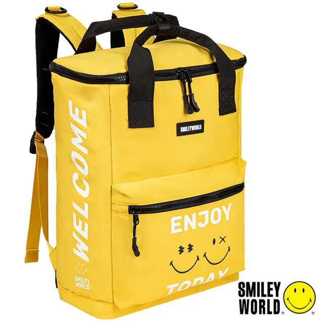 【Smiley World 微笑世界】雙11 多功能簡約兩用式後背包/單肩包手提包(兩色可選)