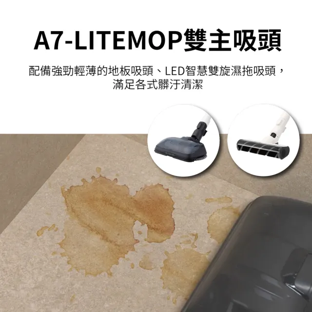 【LG 樂金】CordZero™A9 Air濕拖無線吸塵器/乾吸濕拖x超輕盈x超美型xmomo獨家(A7-LITEMOP 雲朵白)