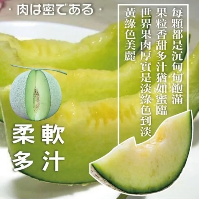 【WANG 蔬果】台灣嚴選綠肉哈密瓜800gx2顆(800g/顆)