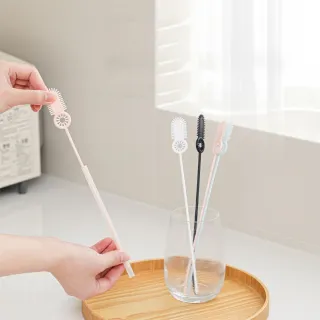 【Dagebeno荷生活】柔軟彈性多合一易清潔吸管刷 無死角可高溫消毒吸管清潔刷(1入)