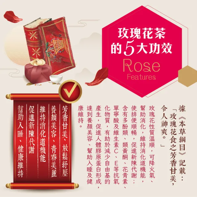 【慢悠仙】神農獎玫瑰花茶包1.2gX10入x 3包(三角立體茶包/每包沖20壺/SGS無農藥/無咖啡因無糖/花草養生茶)