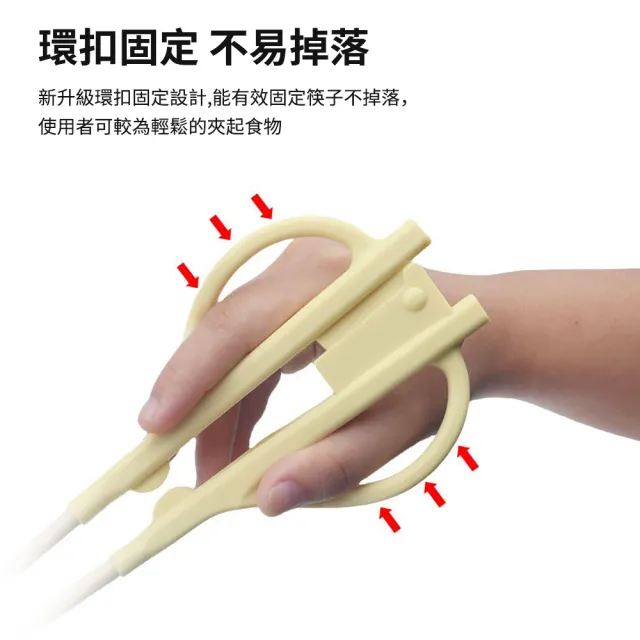 【挪威森林】升級款串指助食筷 贈筷子頭10雙(自動張開輔助筷 輔助餐具 照護老人助食餐具 進食輔具)