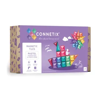 【Connetix 磁樂】澳洲 Connetix 磁力片- 64片粉彩入門組(STEAM 玩具)