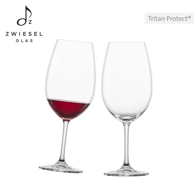 【ZWIESEL GLAS】德國水晶杯 Ivento 波爾多紅酒杯 633ml 2入禮盒組(波爾多紅酒杯)雙11限定