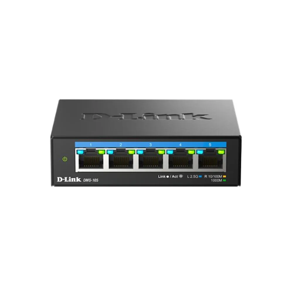 【D-Link】DMS-105 5埠 100Mbps/1G/2.5Gbps無網管Multi-Gigabit多網速交換器