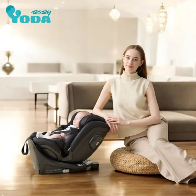【YODA】VIP限定旗艦Isize0-12歲360度全向旋轉汽車安全座椅/汽座/ISOFIX(兩色可選)