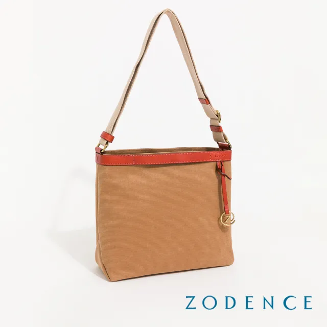 【ZODENCE 佐登司】SAFARI恆彩帆布商務休閒方形斜背包(駝)