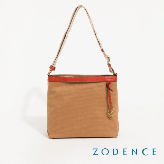 【ZODENCE 佐登司】SAFARI恆彩帆布商務休閒方形斜背包(駝)