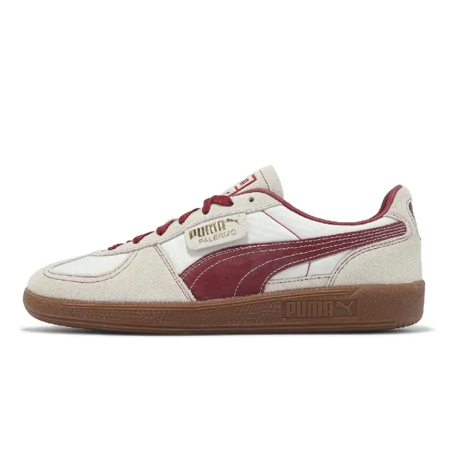 【PUMA】休閒鞋 Palermo OG 男鞋 女鞋 米 紅 復古 麂皮 德訓鞋(383011-14)