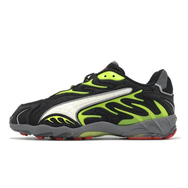 【PUMA】x A$AP Rocky 聯名休閒鞋 Inhale Mesh 男鞋 黑 綠 火焰(402459-01)