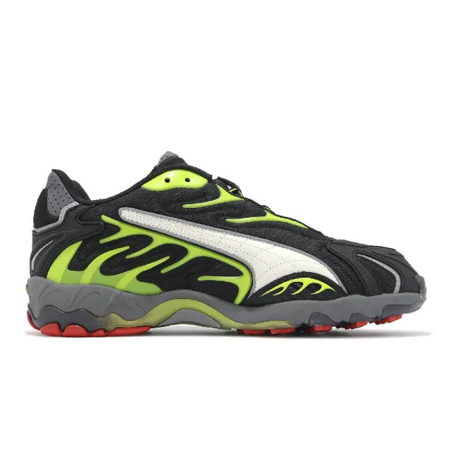【PUMA】x A$AP Rocky 聯名休閒鞋 Inhale Mesh 男鞋 黑 綠 火焰(402459-01)