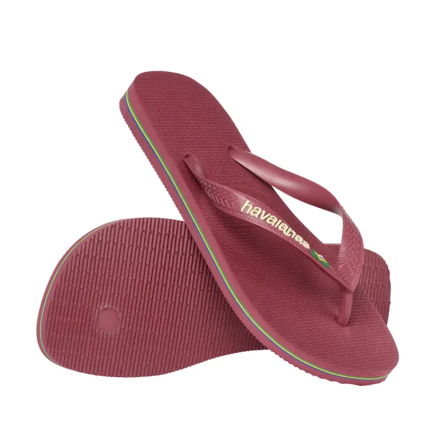 【havaianas 哈瓦仕】拖鞋 男鞋 女鞋 夾腳拖 巴西國旗 Brasil Logo 酒紅色 4110850-9339U(哈瓦士)