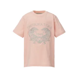 【Onitsuka Tiger】Onitsuka Tiger鬼塚虎-KIDS粉色雙虎刺繡兒童短袖上衣(2184A271-700)