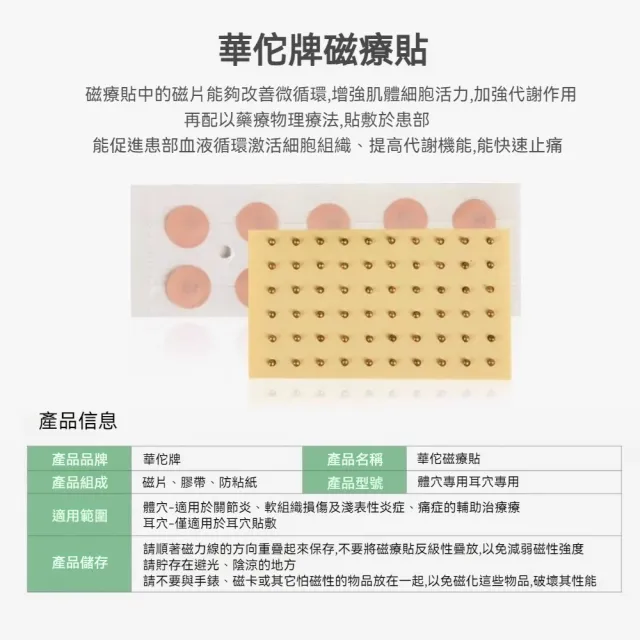 【華佗牌】120貼-耳穴磁療貼片(王不留行籽體穴貼片 磁片貼 耳穴貼 磁石貼片 磁珠穴位貼)