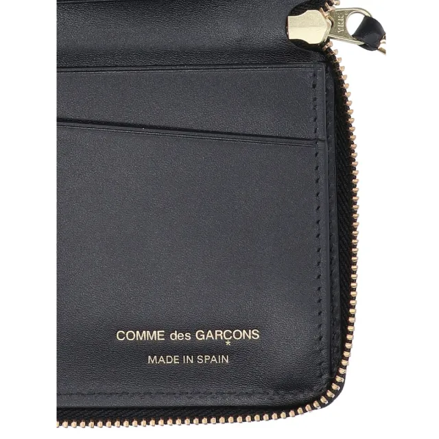 【Comme Des Garcons CDG】雙11 Huge Logo 皮革 拉鍊 皮夾 卡夾 零錢包 長夾 黑色